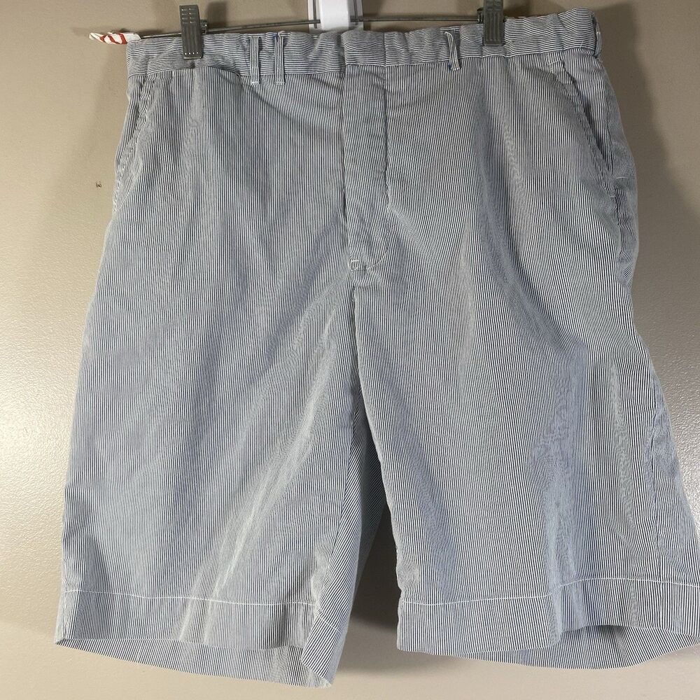 Vintage Polo Ralph Lauren Seersucker Shorts Men’s 36 Blue Striped 10” Inseam
